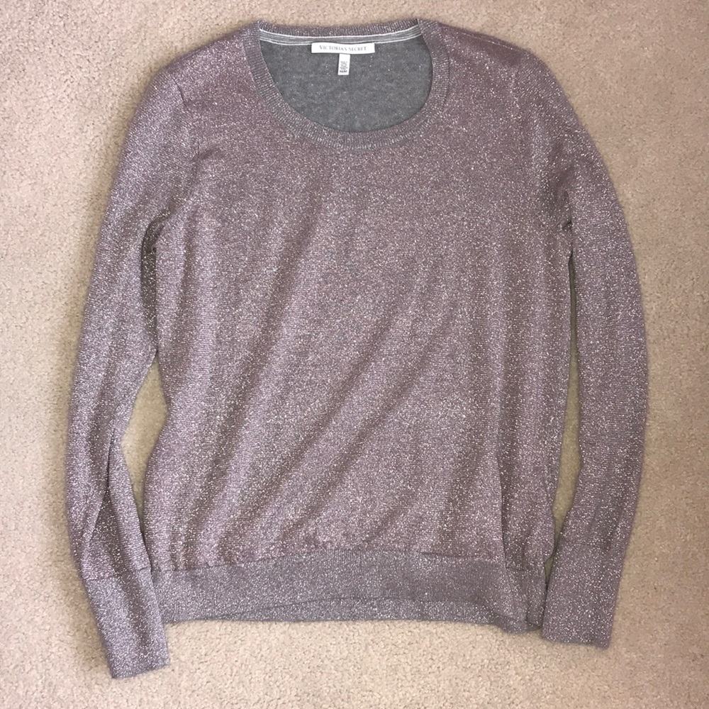 Light pink and gray sparkle sweater